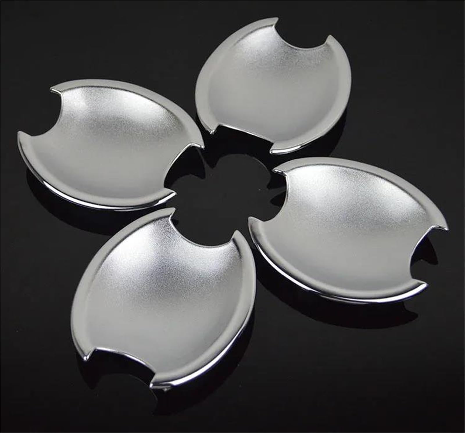 Ujnheq Silver Bowl For Nissan For March For Micra K12 For Tiida C11 2003-2010 Car Door Handle Covers Stickers Overlay Accessories(Silver Bowl)