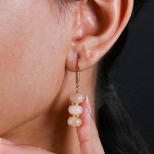 Miniatura 55 de Gempires - Aretes ligeros con cuentas hechas a mano, hipoalergénicos, chapados en oro, aretes colgantes para mujer