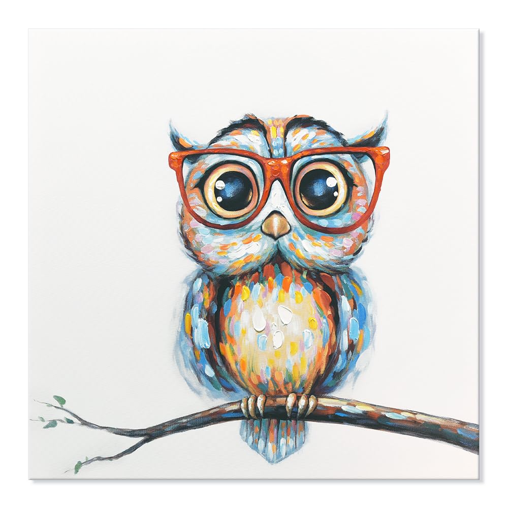 Amazon.co.jp: JAPO ART フクロウ ウォールアート 面白い動物 メガネ