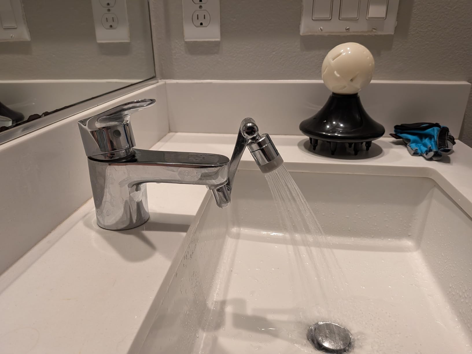 Great option if your faucet barely clears the sink edge