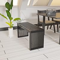 Vista 6 de Banco de comedor de bambú, banco de mesa de cocina de 35 pulgadas, decoración de casa de campo, banco de zapatos de entrada, banco al aire libre