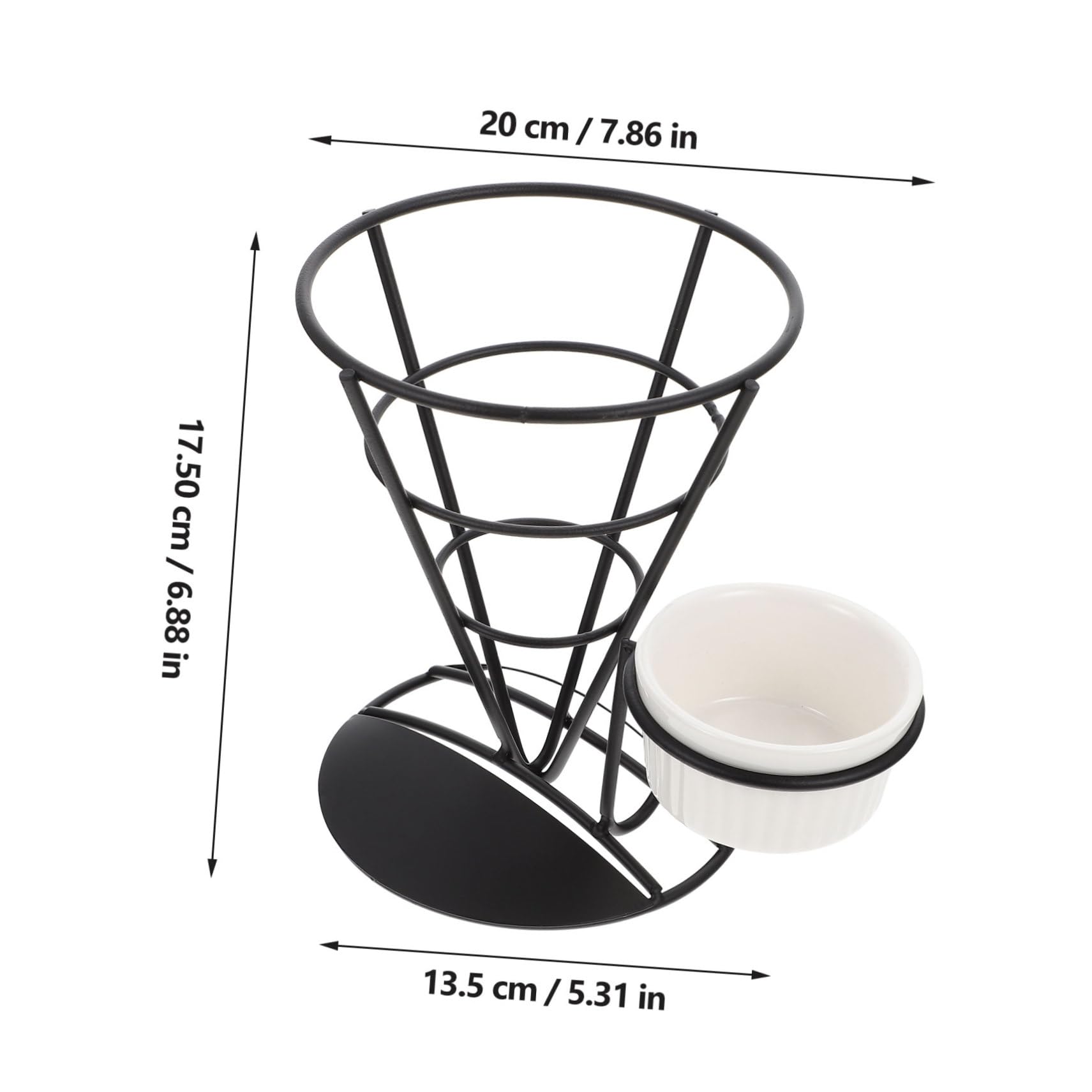 KICHOUSE Snack Serving Rack Creative Tableware French Fries Display Stand with Sauce Cup Holder for Parties and Events Easy to Clean and Maintain