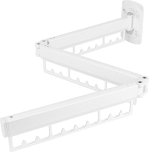 Estante de secado de ropa montado en la pared, plegable y retráctil, estante colgante de lavandería, ahorro de espacio, para interiores y