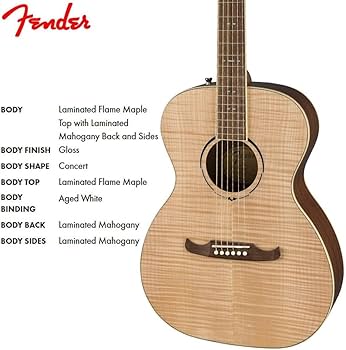 Amazon.com: Fender FA-235E Concert Acoustic-Electric Guitar