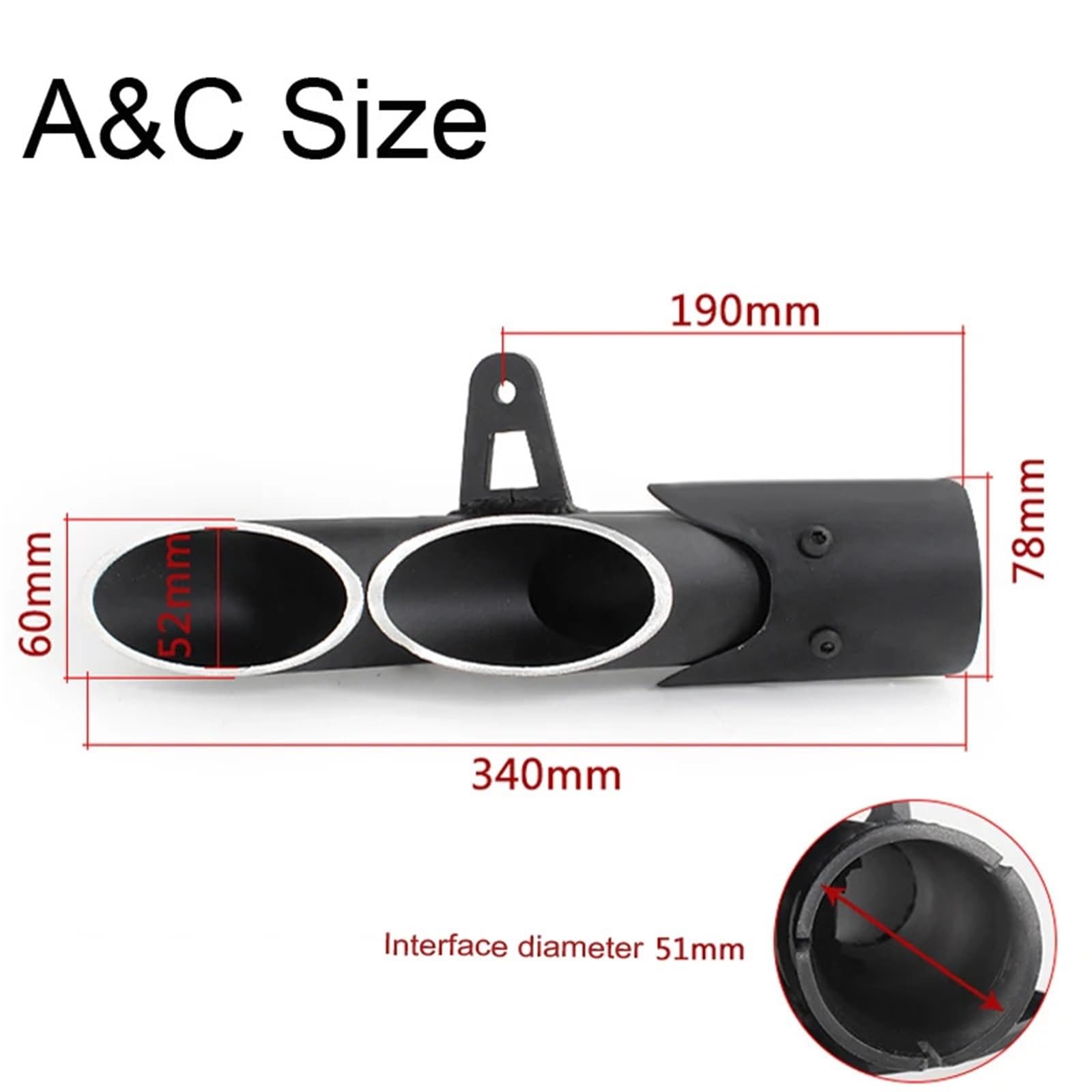 Uitlaat eindpijp Rura wydechowa motocykla Slip On Tłumik do CMX 500 CMX500 GSX-R750 GSXR750 GSXR 750 YZF R6 YZF-R6 ZX6R ZX636 ZX6R uitlaat flexibele buis(THREE HOLE CARBON)
