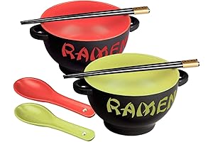 World Market Japanese Ceramic Ramen Noodle Bowl Set of 2 - Soup...
