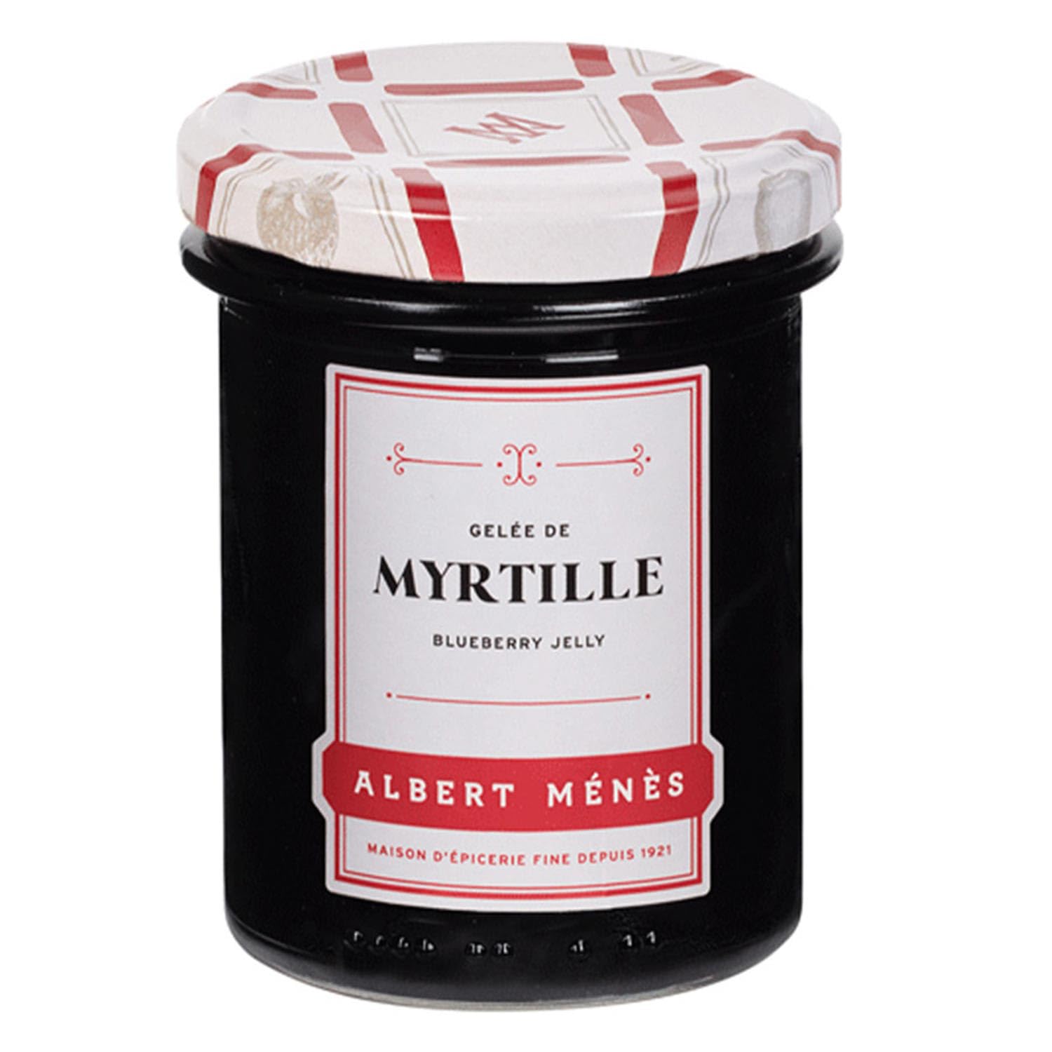 Gelée de myrtille artisanale en bocal de verre 280 g, sans marque, recette française traditionnelle à base de jus de fruits, idéale pour le petit déjeuner et les desserts - Lot de 3
