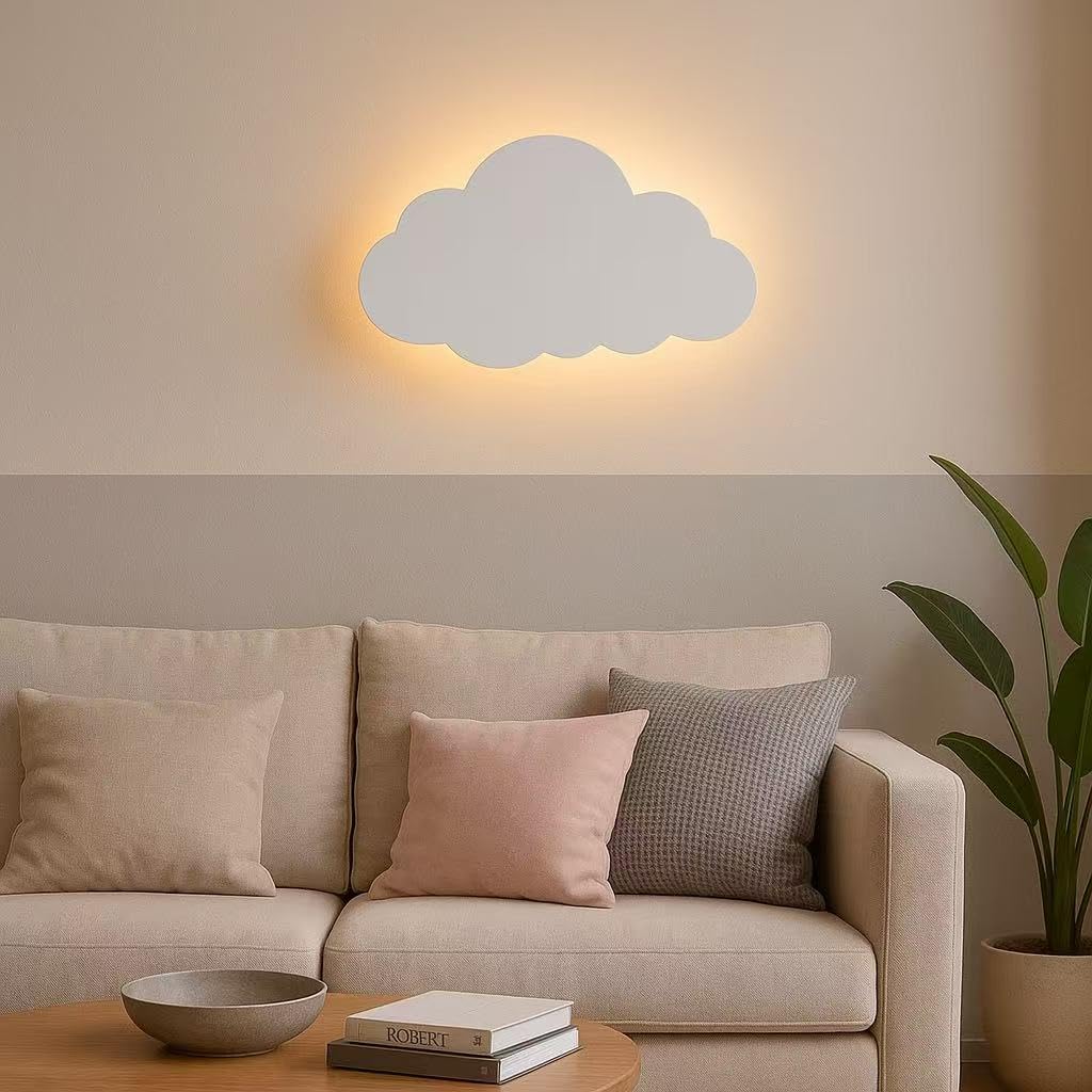 Applique da muro LED 9W design nuvola, luce regolabile 3000K-6500K, lampada da parete per camera da letto bambini soggiorno AQ28-B3C