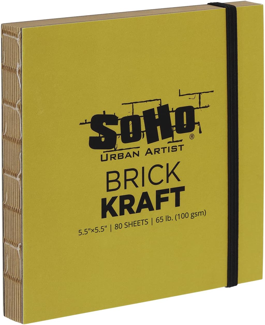 SoHo Urban Artist Brick Sketchbook Journals, 20 Pack, for Sketching, Drawing, Colored Pencils, Graphite, and More - Kraft 5.5"x5.5" (100 GSM, 80 Sheets)