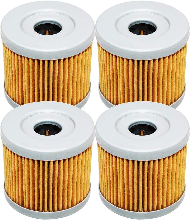 Yerbay 4 Pack Motorcycle Oil Filter for Suzuki GN125 E GN125E 1982-2000 / GZ125 Marauder 1999-2010
