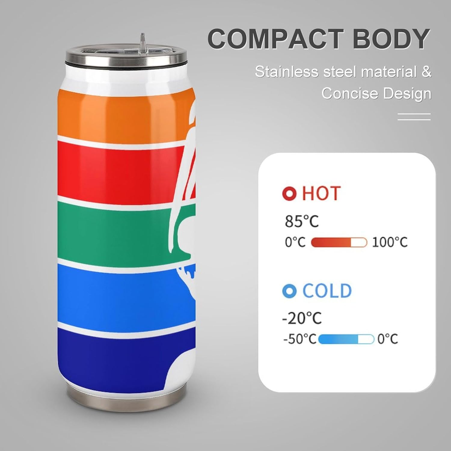 U.S. City Flag St-Petersburg Florida Flags Cute Tumblers Can Stainless Steel Insulated Coffee Mug Cups with Lid and Straw