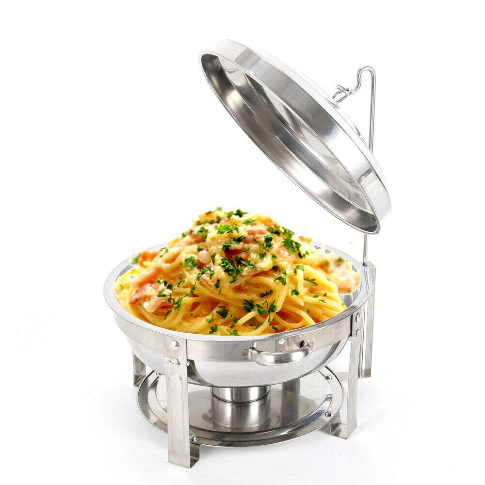 Set di scaldavivande in acciaio inox da 7,5 l, per catering, feste ed eventi, mantiene il cibo caldo e fresco, facile da pulire, soluzione durevole per servire buffet