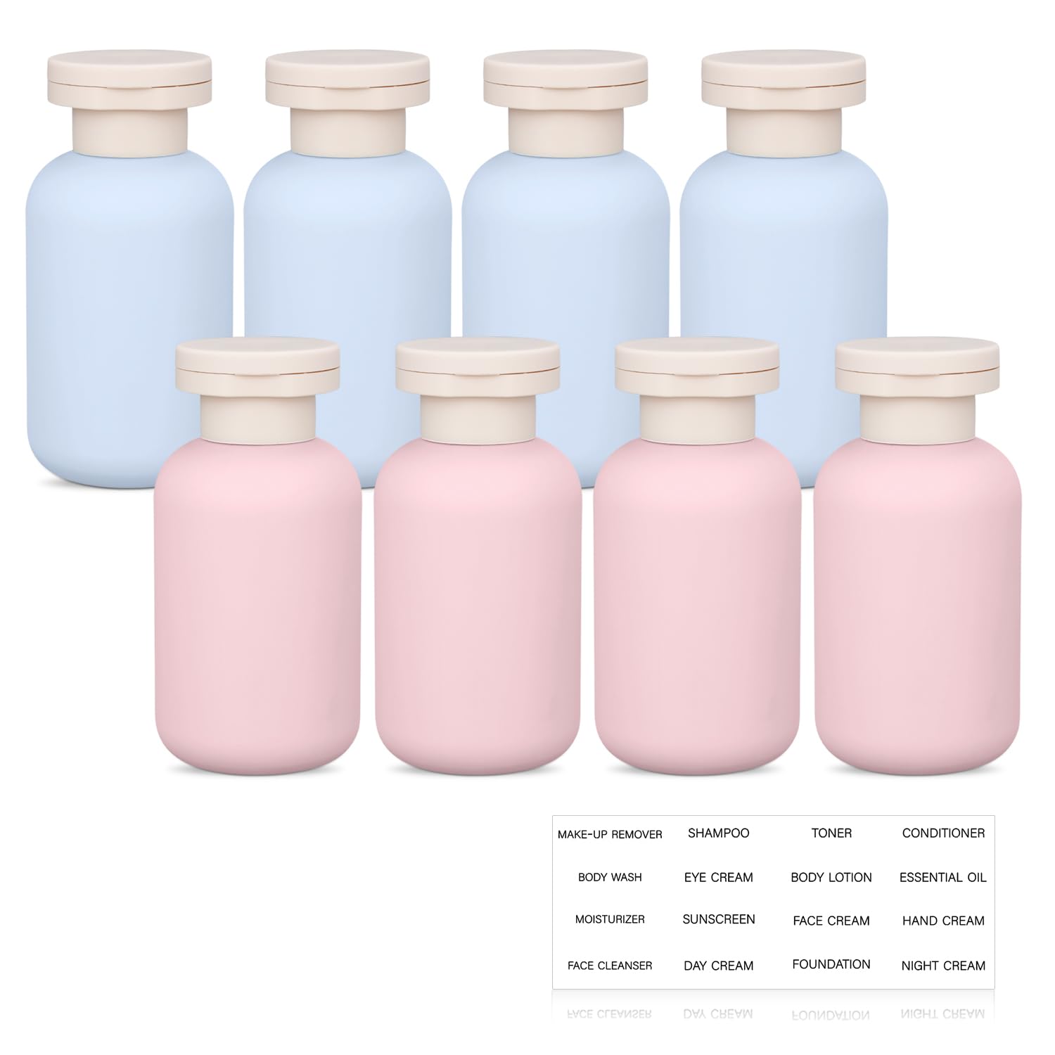 UMETASS Travel Shampoo Bottle, Empty Plastic Squeeze Bottles 3.4oz with Flip Cap, Lotion Container for Toiletries