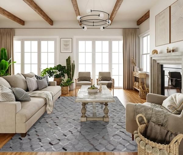 Sleek Leather Rug Ideas for Living Room Edge 29 Elegant Chain Pattern Leather Rug