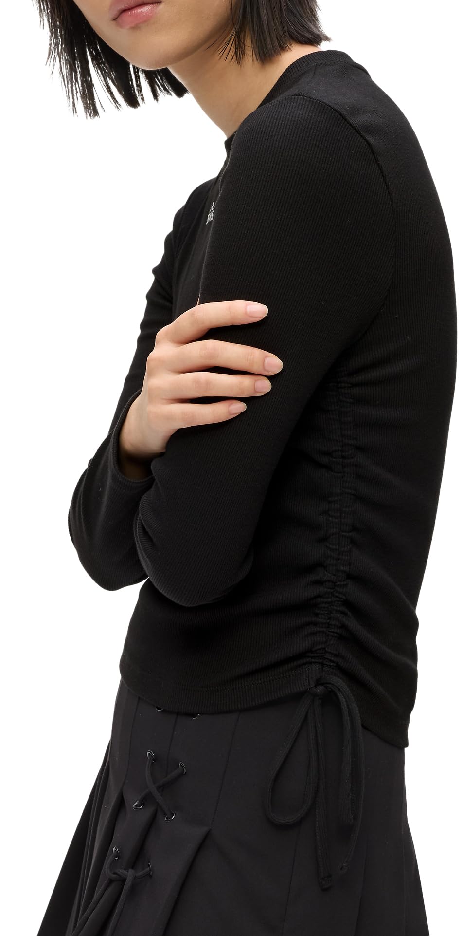 Karl Lagerfeld Jeans Damen Ruched Ribbed Top