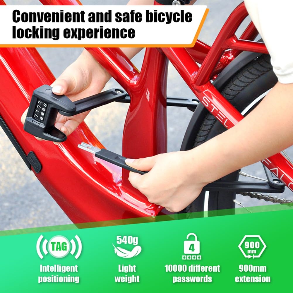 Lucchetto Pieghevole Antifurto con Combinazione, Adatto per Biciclette Elettriche e Monopattini Ad Alta Sicurezza.