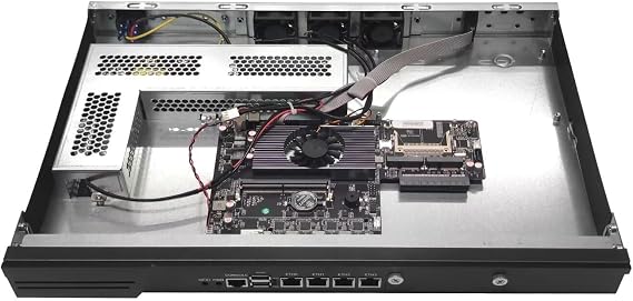 19” Firewall Hardware Quad Core N100, 1U Rackmount Router PC with 4 x i226V 2.5G LAN, OPNsense Network Security Appliance with USB3.0, VGA, Barebone (No RAM/SSD/System)