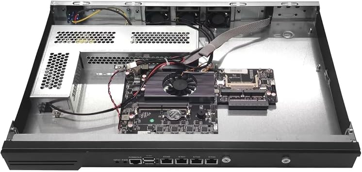 19” Firewall Hardware Quad Core N100, 1U Rackmount Router PC with 4 x i226V 2.5G LAN, OPNsense Network Security Appliance with USB3.0, VGA, Barebone (No RAM/SSD/System)