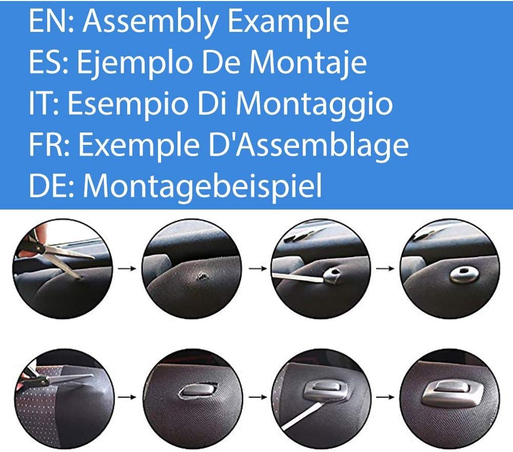 Rebeca Shop 500x Copri-sedili Auto Compatibili 500x | Set Coprisedile Anteriori e Posteriori | Logo Ricamato | Airbag Compatibile | Accessori Auto Interno … (Nero/Nero)