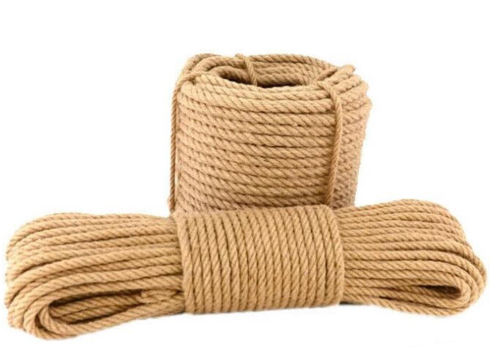 Corda Di Iuta Naturale 10mm X 40m - Spago Robusto A 4 Fili, Per Giardinaggio, Decorazione, Fai-da-te E Imballaggio