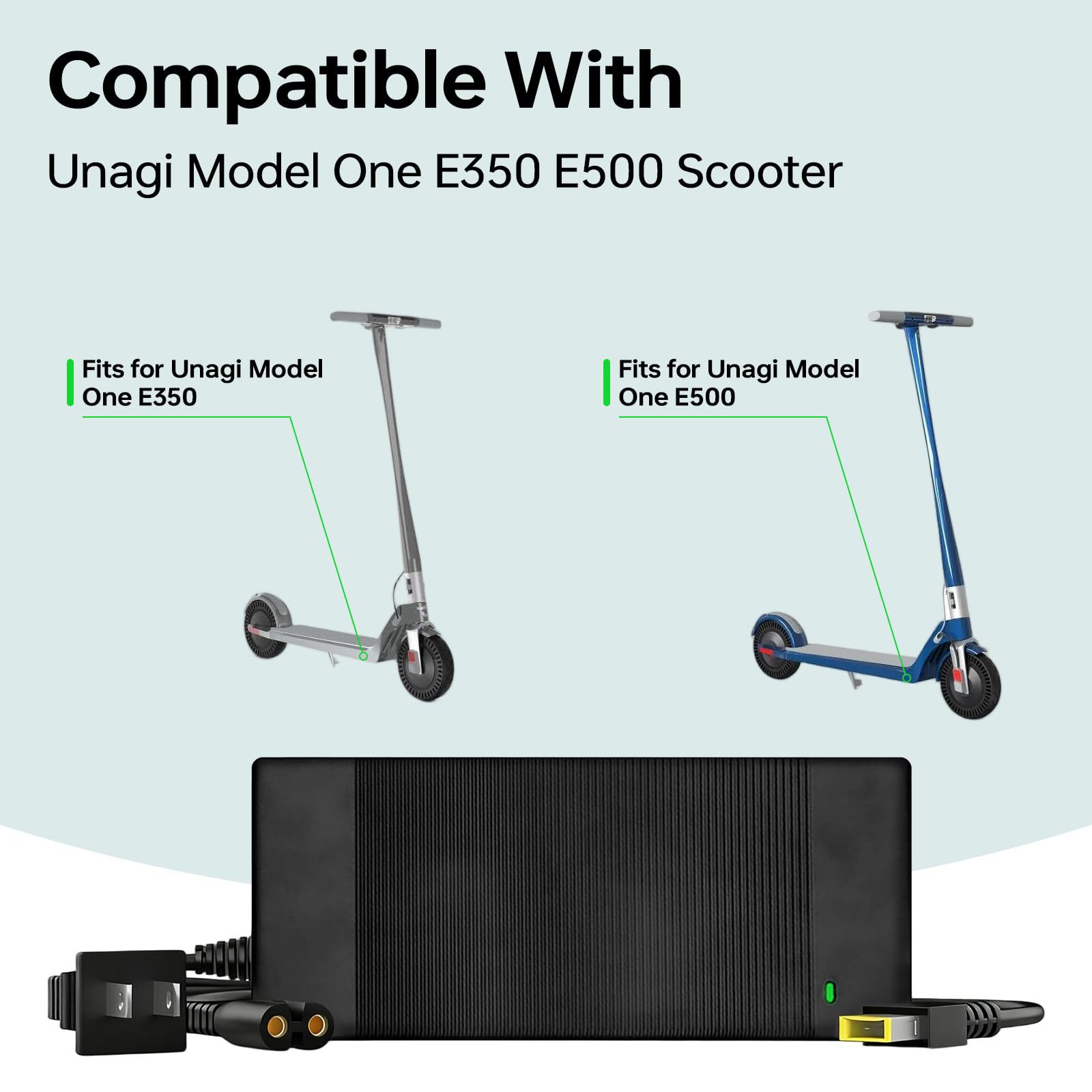 Chargeur pour scooter Unagi 33,6 V 2 A compatible avec scooter Unagi Model One E350 E500