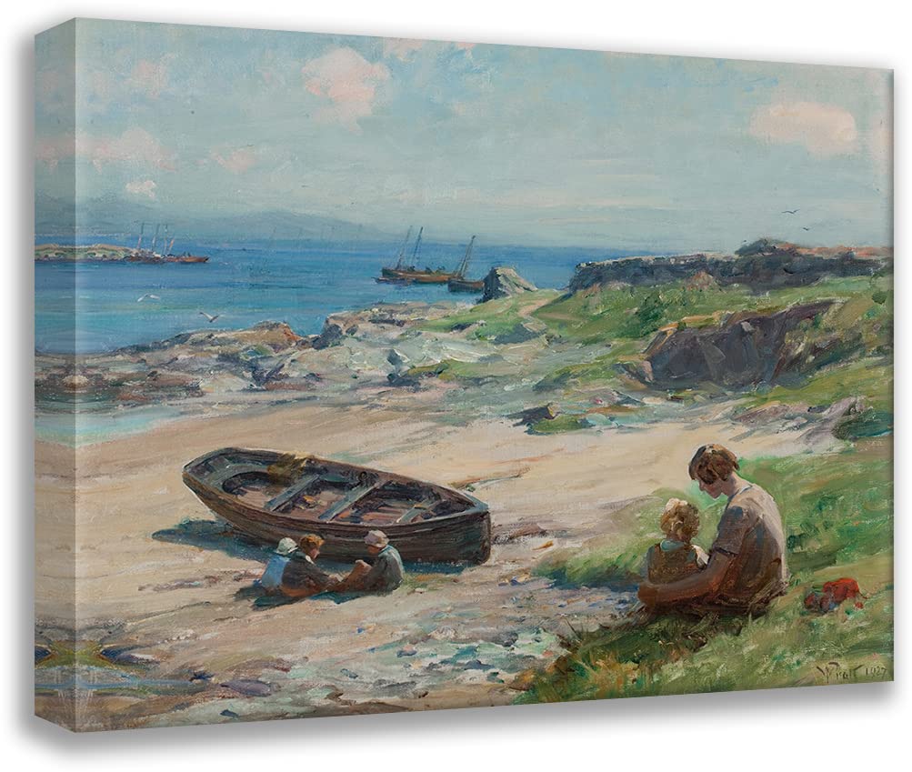 ArtDirect William Pratt 24x20 Gallery Wrapped Canvas Museum Art Print Titled: Portrigh Bay, Carradale