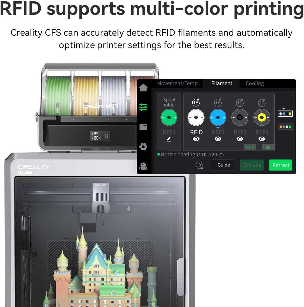 Creality Space PI Filament Dryer Box and Creality Hyper PLA RFID Filament 1KG White
