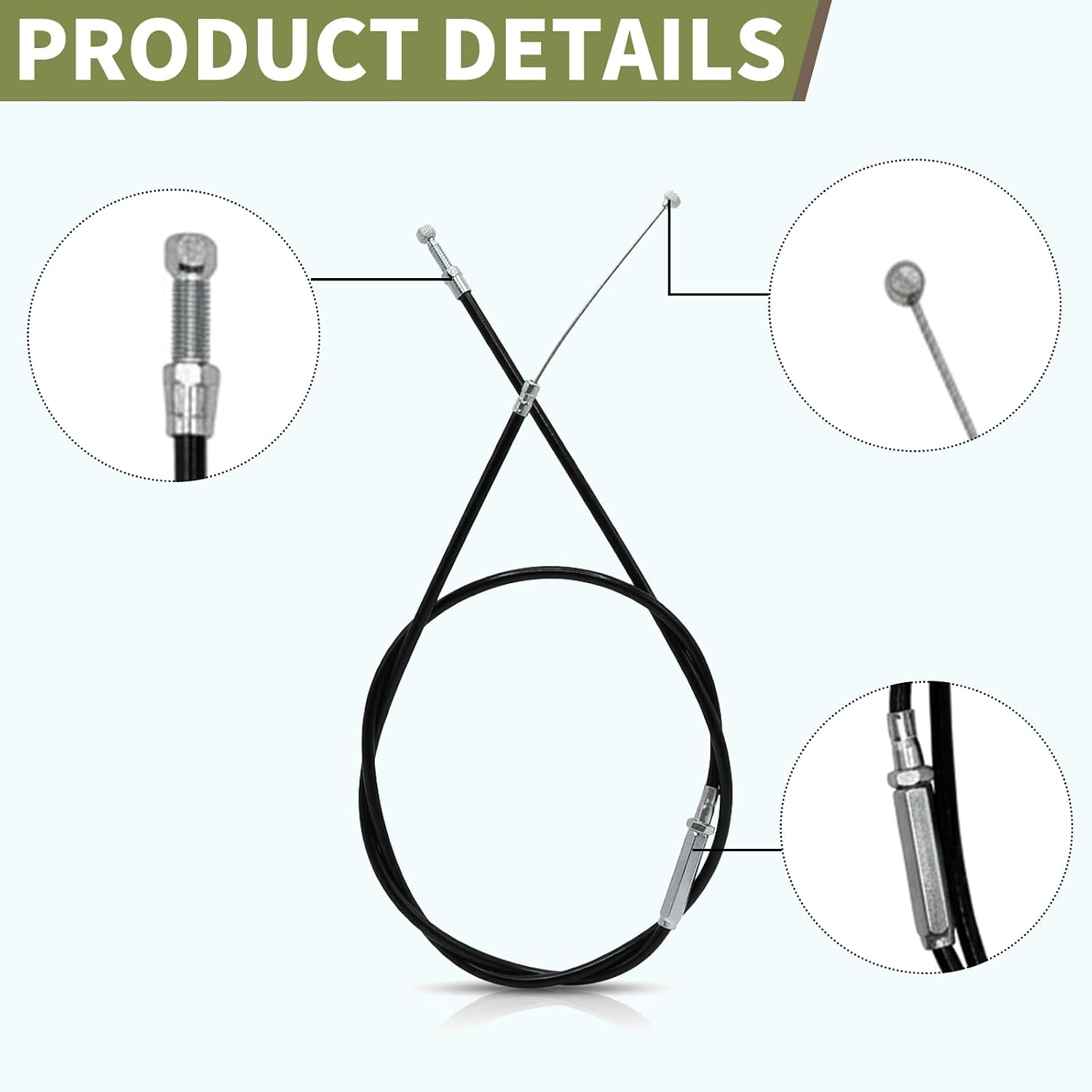 Throttle Cable Compatible with Honda Tiller FC600 R, F401, F501, Replaces OEM 17910-733-013 Garden Cultivator Throttle Control Cable