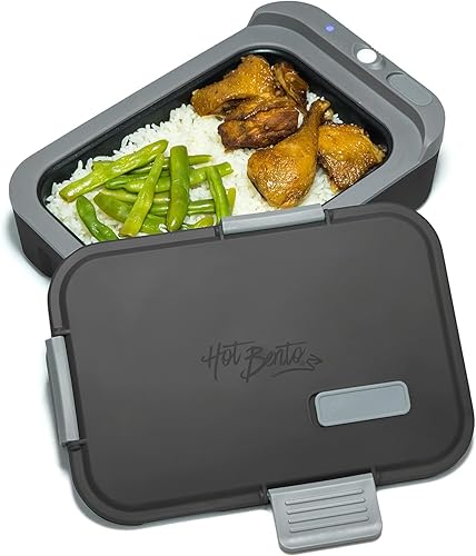 Hot Bento Fiambrera y calentador de alimentos con calefacción automática - Funciona con pilas, portátil, inalámbrico, comidas calientes para