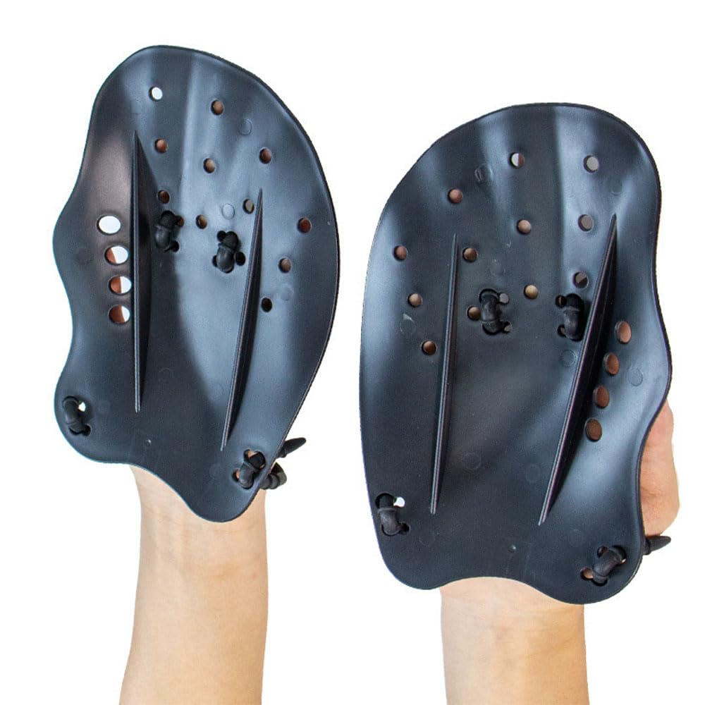 Palas de mano para nadar con correa ajustable, entrenamiento de fuerza y remo de natación