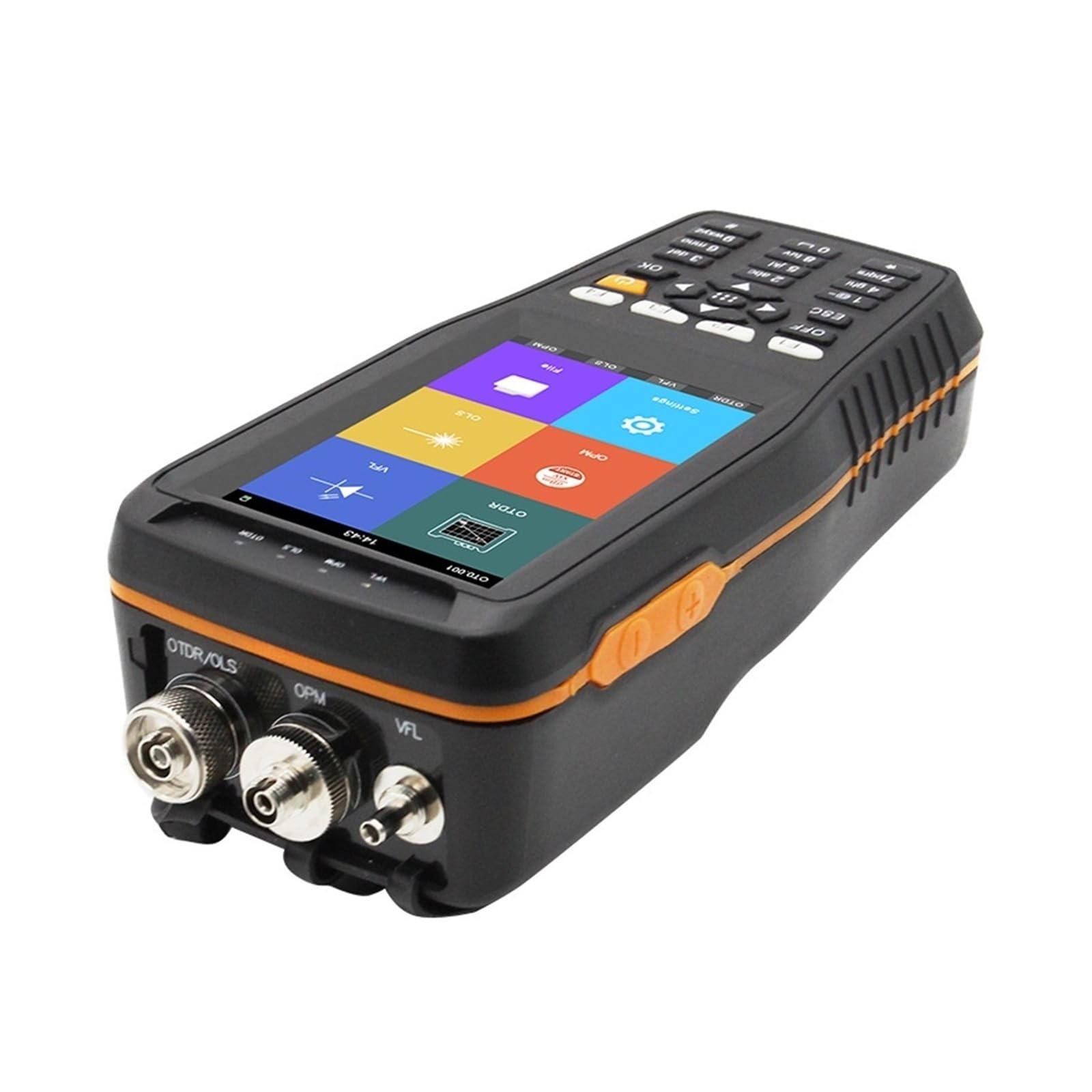 probador del cable de fibra óptica, Probador OTDR OPM OLS VFL inteligente TM290T con pantalla táctil de 4 pulgadas, reflectómetro dominio tiempo óptico 1310/1550 nm y 22/20 dB(UPC)