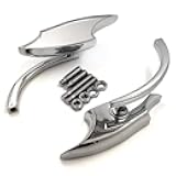 XKMT- Chrome Adjustable Motorcycle Rear View Side Mirrors 8mm 10mm Windy Compatible With Cafe Racer Yamha [See Fitmen]