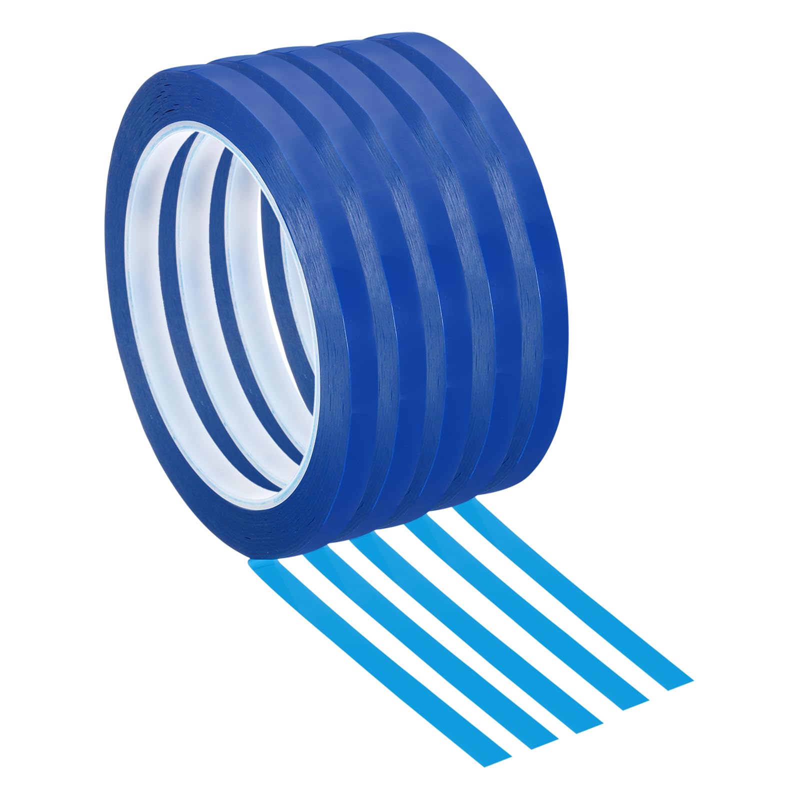 PATIKIL 5 Pack Whiteboard Tape, 7mm 1/4" Width Art Tape Dry Erase Board Pinstripe Thin Tape for Graphic Chart Grid Drafting Electrical Marking, Blue