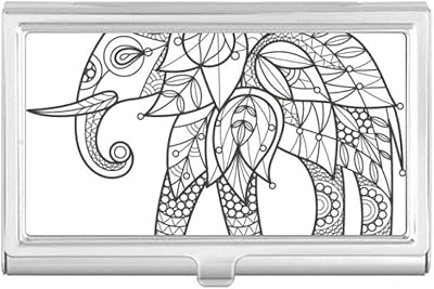 Paint Elephant Friend Tooth Business Card Holder Case Pocket Box Wallet