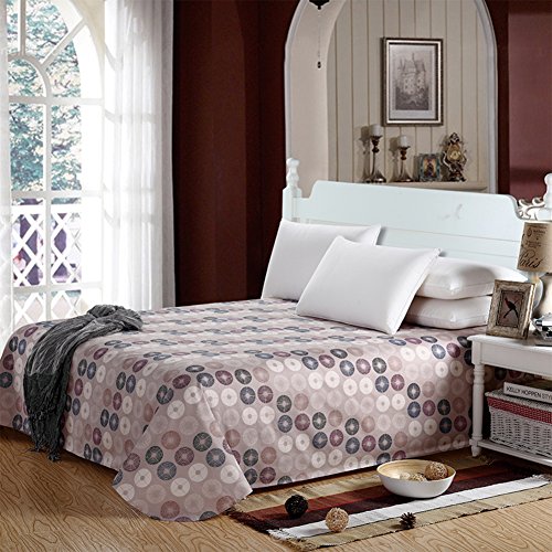 Linge de sergé de coton drap plat 245x265cm de qualité supérieure - 2