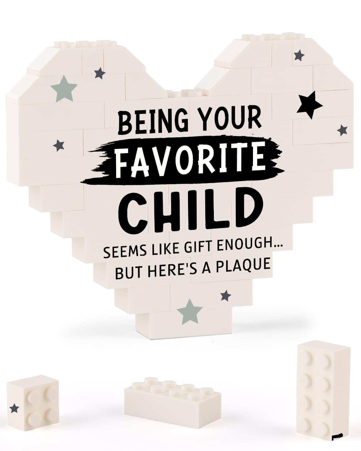 KAAYEE Dad Mum Birthday Gifts, Building Blocks Plaque Gifts for Mum Dad Parents from Son Daughter, Funny Presents for Daddy Mummy Mens Mother Fathers Day Christmas