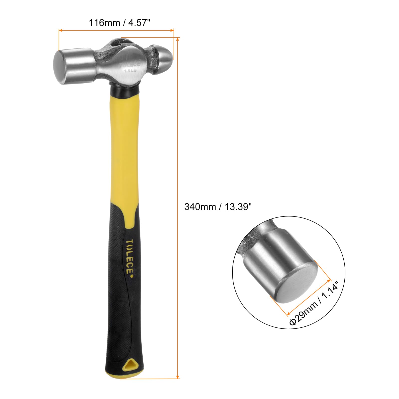 HARFINGTON Ball Pein Hammer 24oz 13