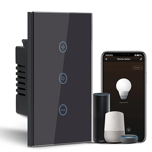 Miniatura 14 de BSEED Interruptor de luz inteligente, interruptor de luz WiFi Alexa de 2 bandas con control remoto de aplicación y función de temporizador,