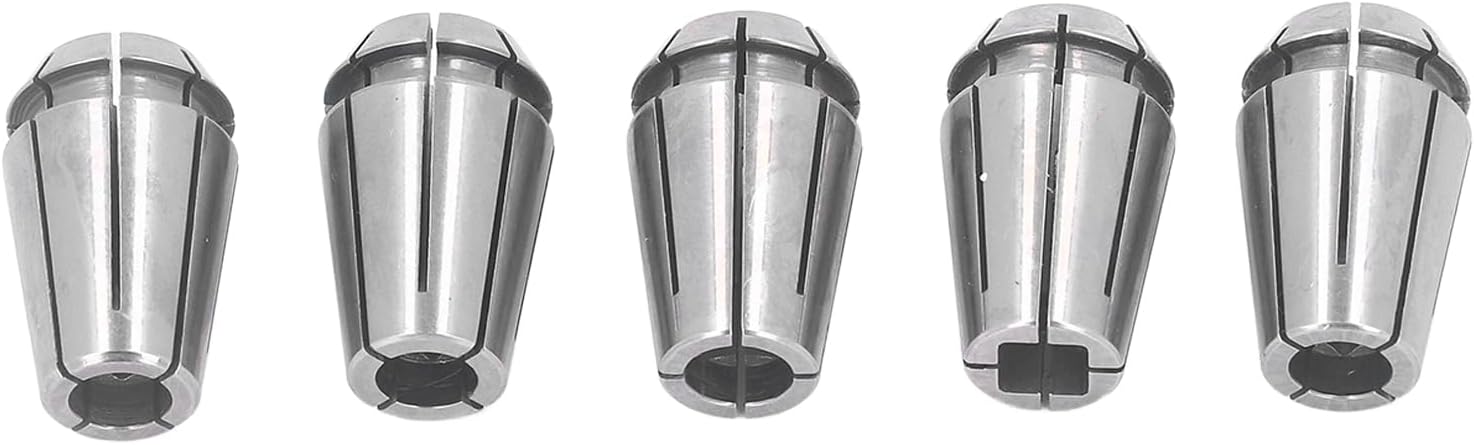 ERG16 Collet Chuck Set 5Pcs High Precision Spring Steel CNC Lathe Collets for Milling Machines and Grinding Equipment