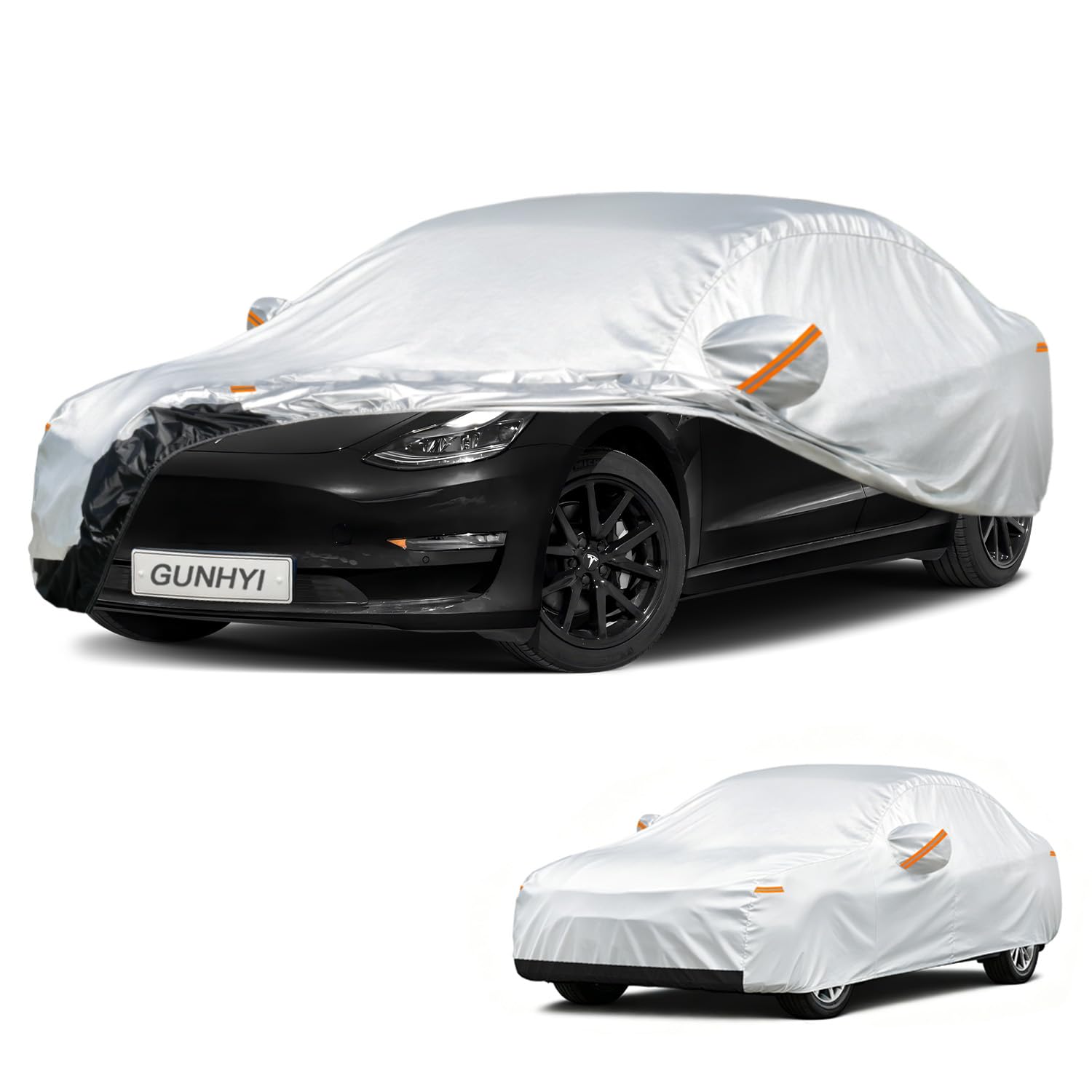 GUNHYI Car Cover Custom Fit Tesla Model 3 (2017-2026) Waterproof for Automobiles, Oxford Sun Rain Dust Snow Protection (Ships from US Warehouse, Delivery 3-8 Days)