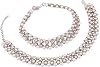 Efulgenz Indian Bridal Anklet Bollywood Crystal Faux Pearl Wedding Bridal Jhanjara Anklet Pair Bells Bracelet Payal Foot Jewelry for Women