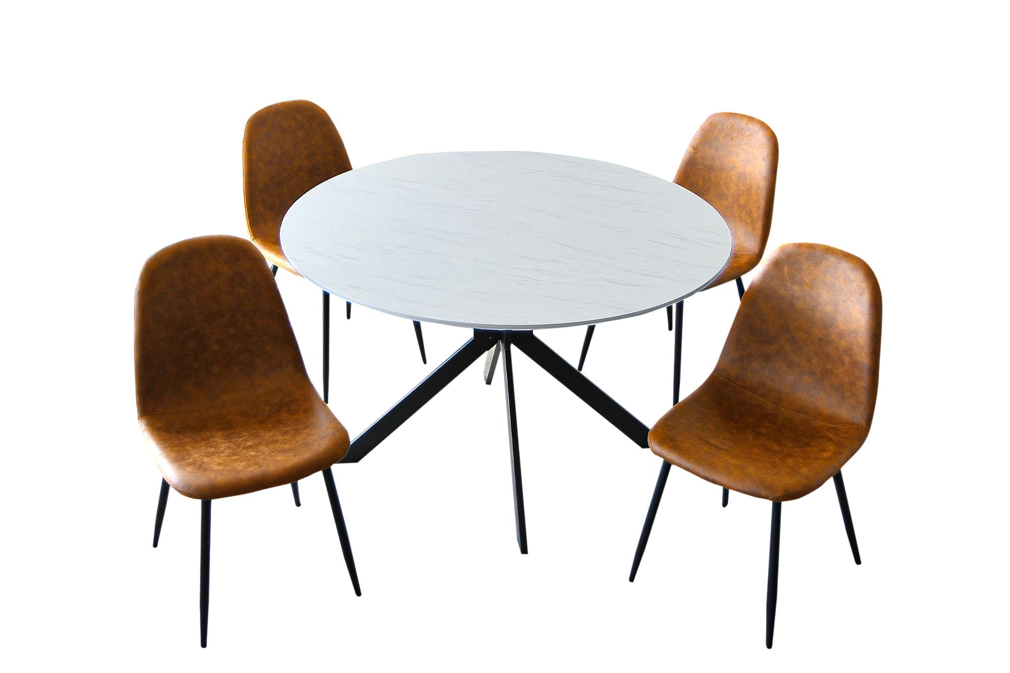 Amazon｜ダイニングテーブルセット 4人掛け 5点セット 石目調 大理石柄