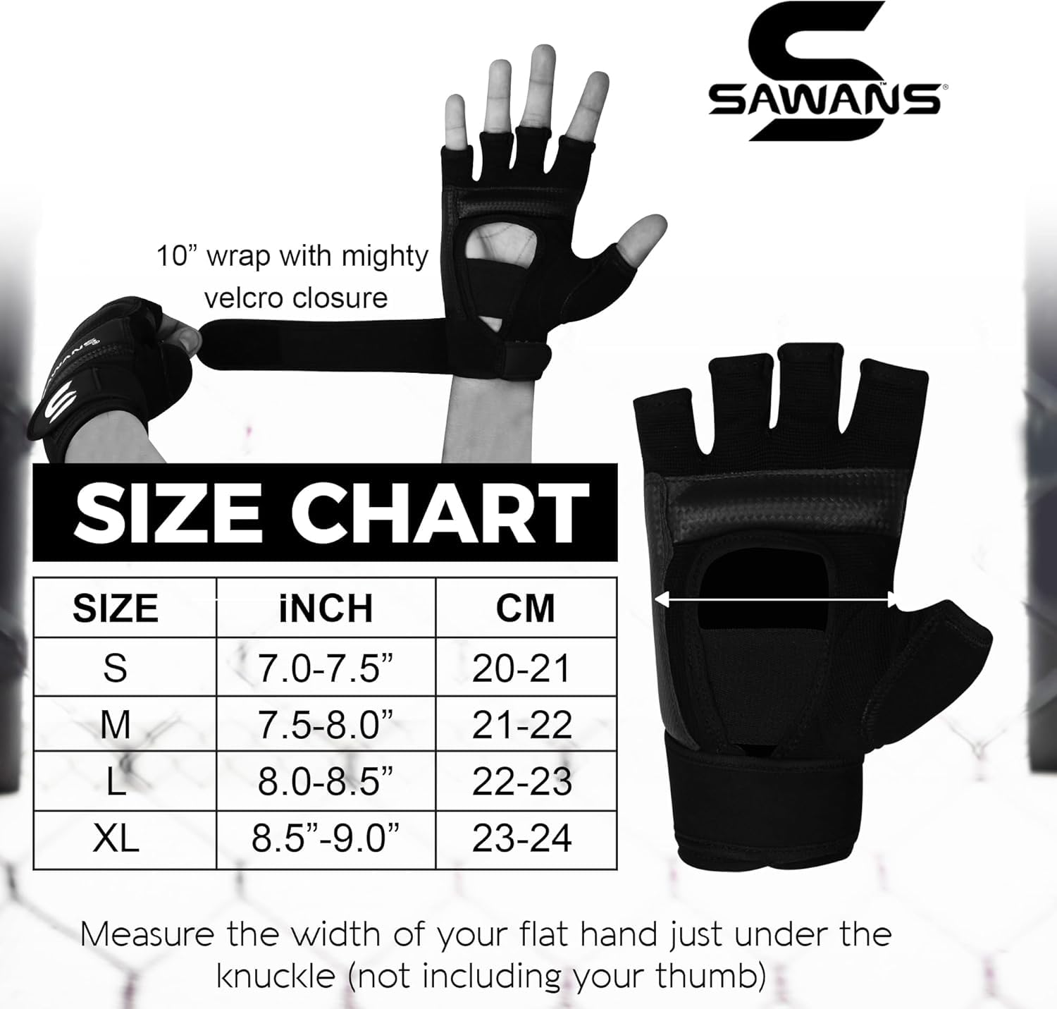 SAWANS Guanti da Boxe Uomo Donna Guanti da Boxe Guanti da Grappling Guanti da Karate Leggero Taekwondo Mezza Dito Kickboxing Sparring Arti Marziali Muay Thai