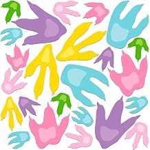 68 Pcs Colorful Dinosaur Footprint Floor Stickers, Large