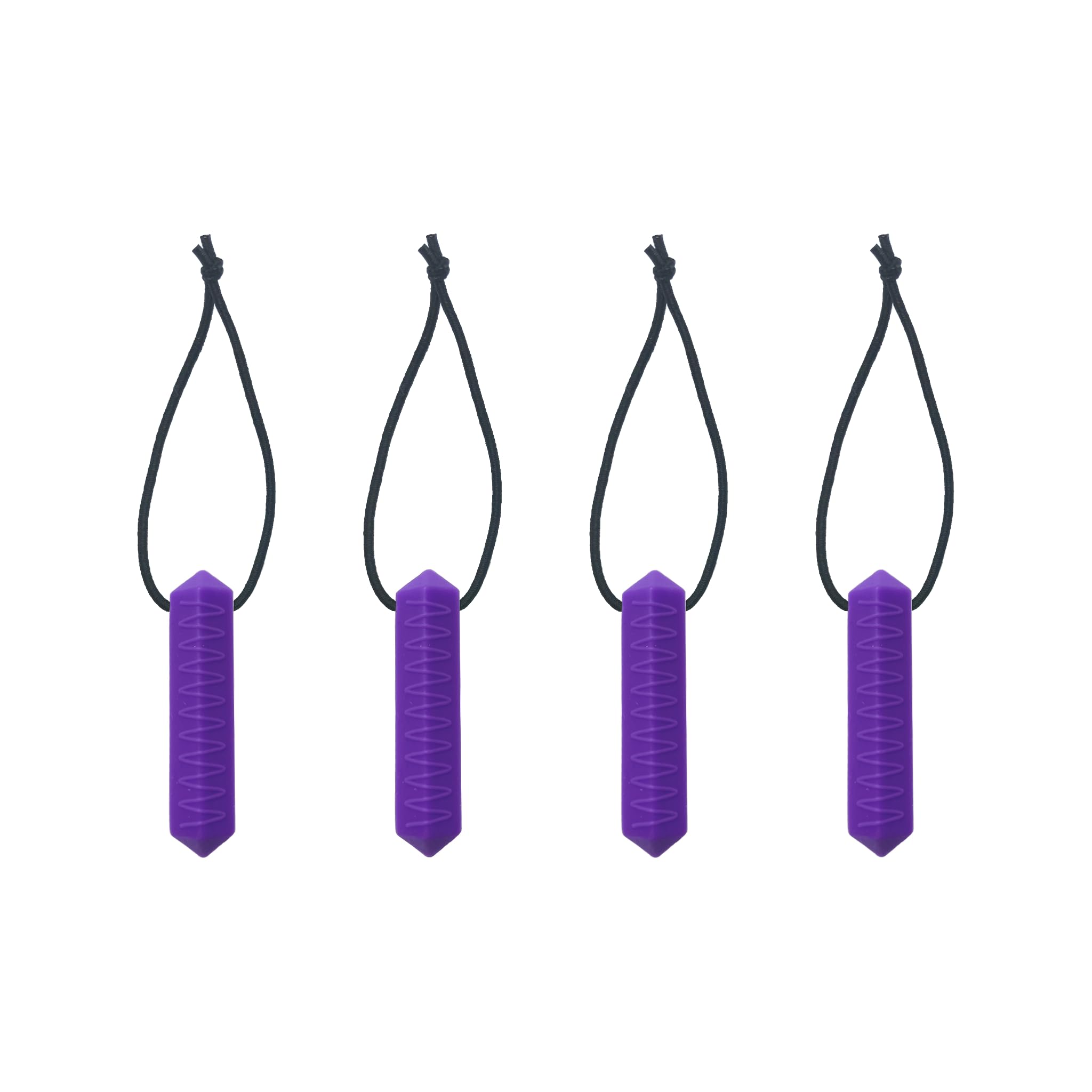 Zip Sensory Chew - Zip Chew Toggles 4 Piece Multi Pack - for Kids with Autism, Anxiety & ADHD - 100% Food Grade Silicone - Sensory Oojamabobs (Purple 4 Pack)