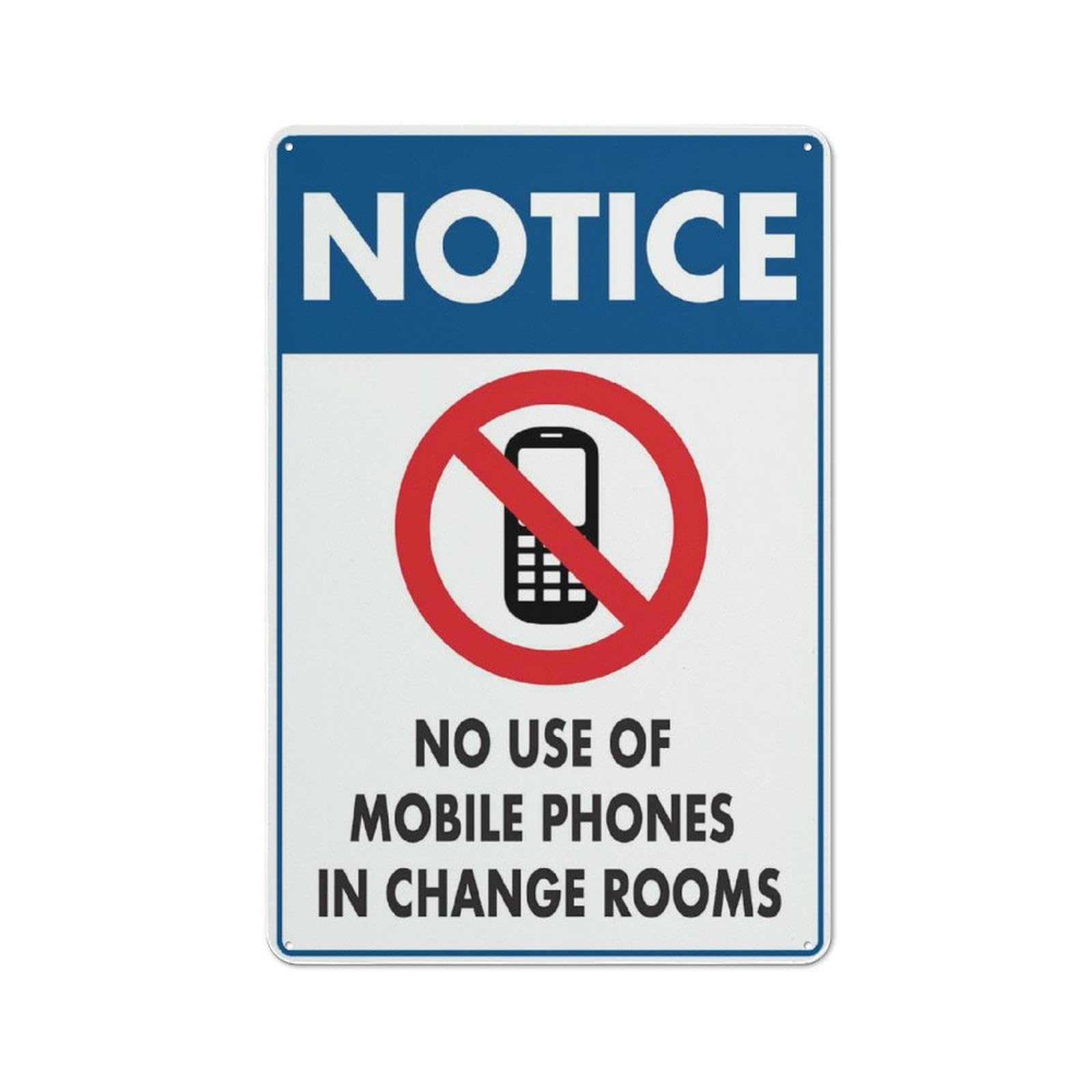 Peiyeety A02 Notice No Use Of Mobile Phones In Change Rooms Sign 12X16 Inches Tin Sign Great For Garden And Yard Wall Decor