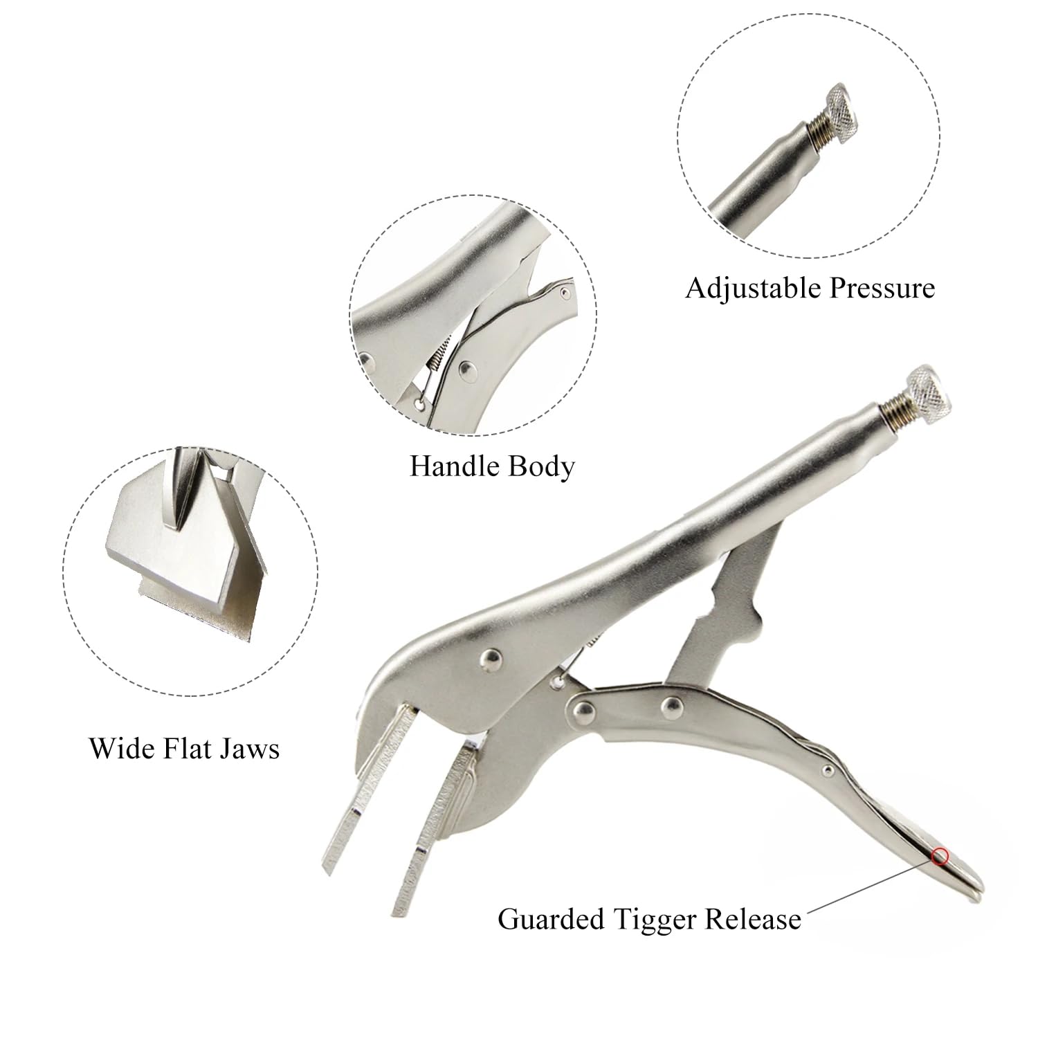 10 Inch Sheet Metal Clamps Welding Locking Pliers Adjustable Opening High-carbon Steel Flat Nose Pliers Hand Tools