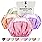 Shower Cap for Women Reusable Extra Large Shower Caps for Men Satin Double Layer EVA Waterproof Long Hair Caps(Light Purple, Brown, Pink, Green 4 Pack)