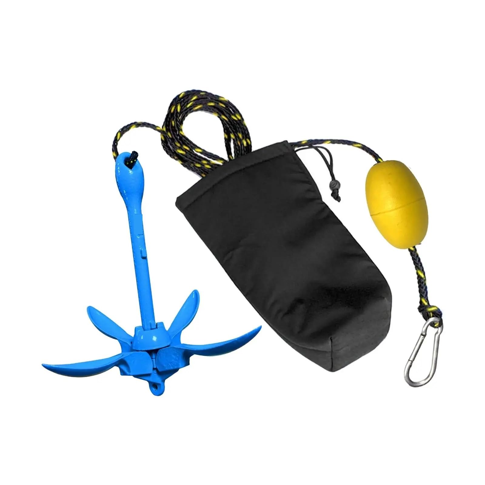 Corda di Ormeggio, Kit completo di ancoraggio a rampino boa for piccole imbarcazioni da 3, libbre Blu Ancora pieghevole a 4 artigli Pesca Piccole