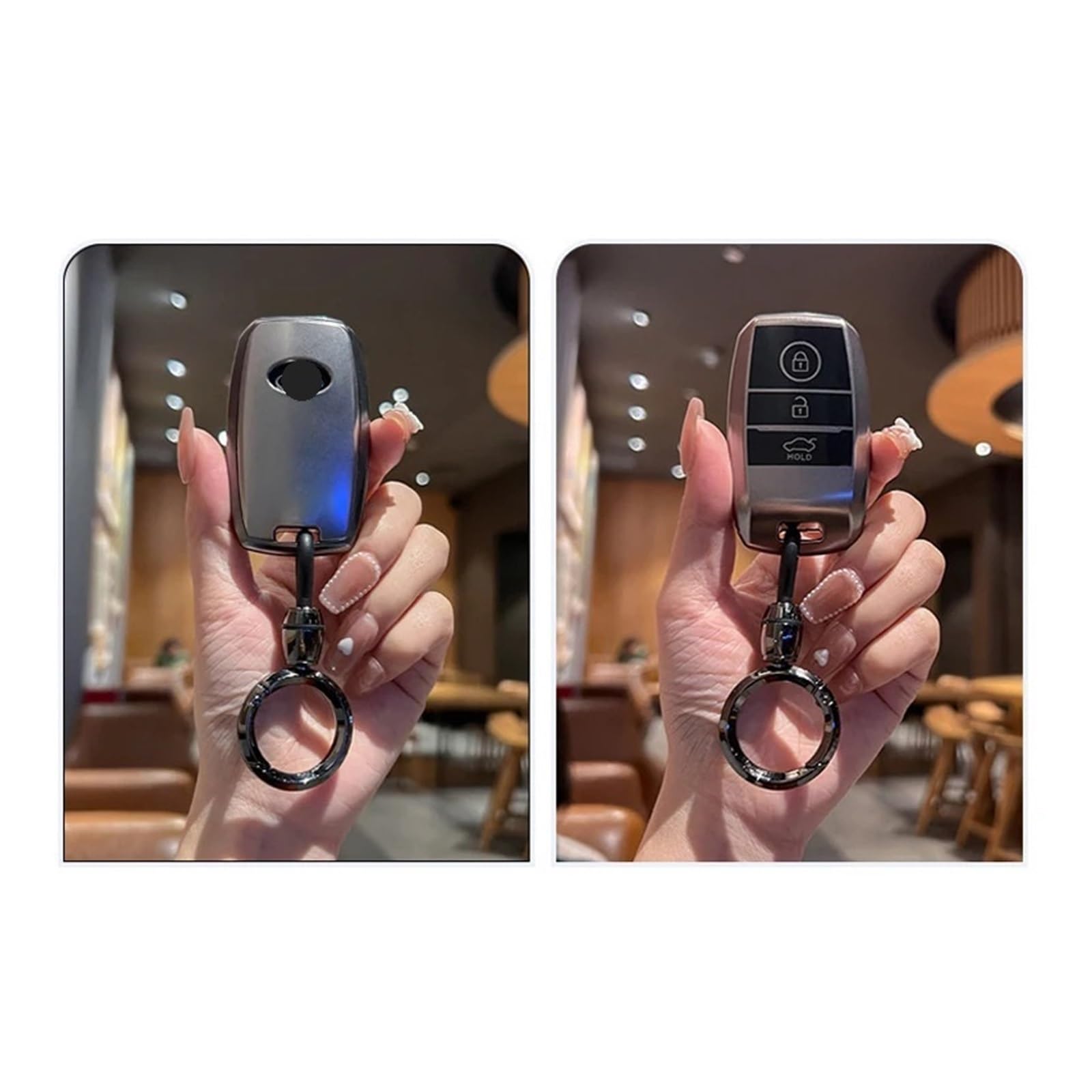 Telecomando auto Per Kia Per Ceed Per Sportage Per Rio XH Linea 3 4 Per Optima K4 Per Cerato 2015-2020 Per Sportage 3 Copertura Del Sacchetto Chiave Di Vibrazione A Distanza(B style 2)